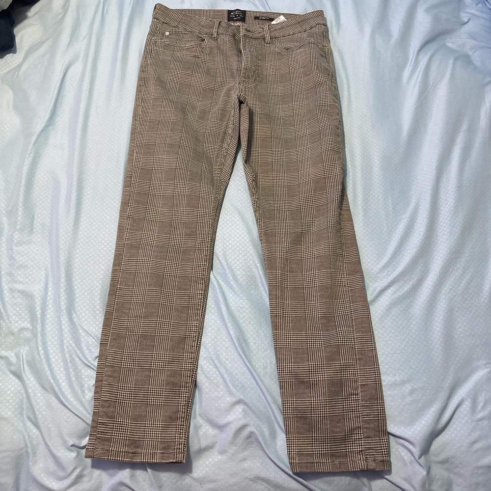 Ben Sherman Brown Plaid Women's Straight Leg Jeans